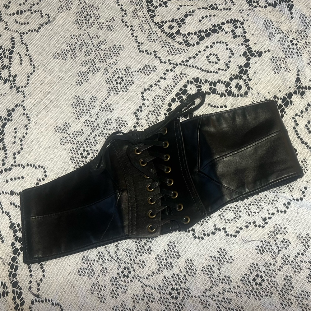 Spirit Black Lace-Up Corset Belt